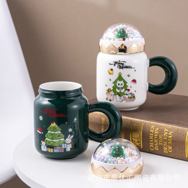 Christmas Ceramic Mug with Lid