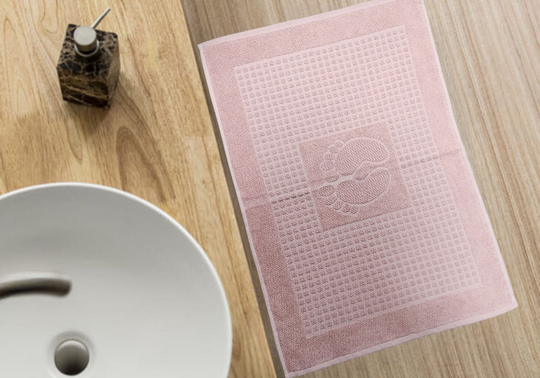 Footprint Bath Mat Towel pink