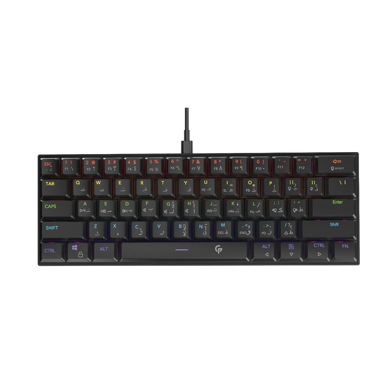 PORODO Low-Profile Mechanical TKL Keyboard Rainbow – Black