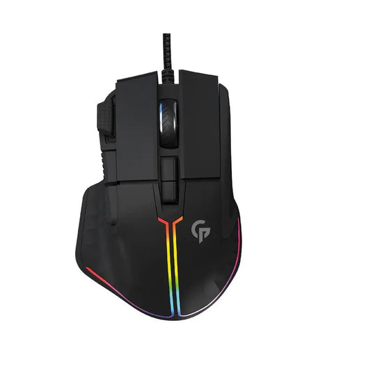 Porodo PDX316-BK Gaming Mouse, 8D Wired With RGB Lighting Effects