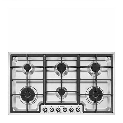 Smeg PGF962 Gas Hob Classic Stainless Steel 90cm 6 Burner