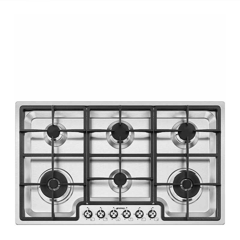 Smeg PGF962 Gas Hob Classic Stainless Steel 90cm 6 Burner