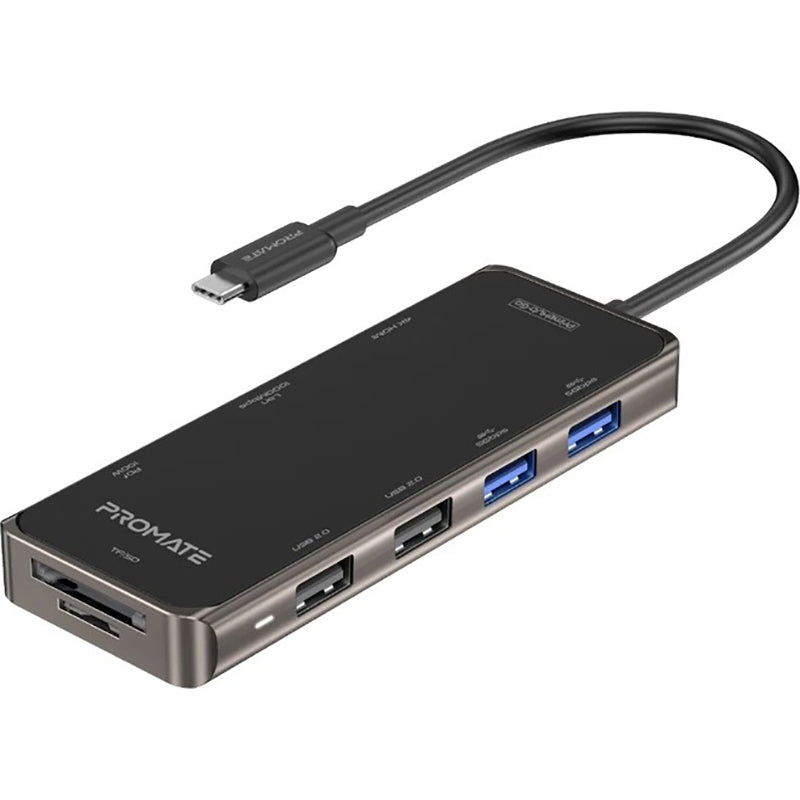 Promate PrimeHub-Go Compact Multiport USB-C Hub with 100W Power Delivery