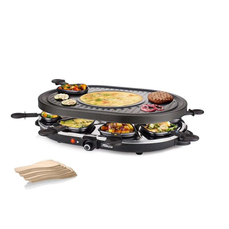 Princess 162700 Raclette 8 Oval Grill Party, 1200W