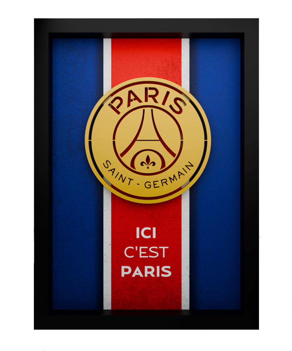 Paris Saint-Germain Frame WIth 3D-printed Logo
