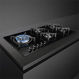 Smeg PV395LCN Gas Hob Ceramic Black Glass 90 cm