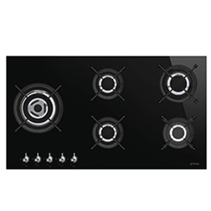 Smeg PV395LCN Gas Hob Ceramic Black Glass 90 cm