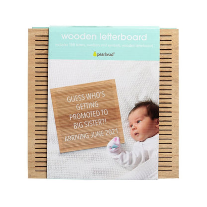 Pearhead Natural Wooden Letterboard Set
