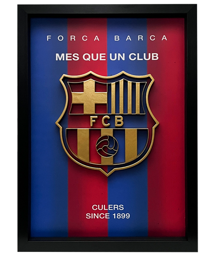 Més Que Un Club Frame WIth 3D-printed Logo