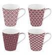 Easy Life Set 4 porcelain mugs 300 ml in gift box Damask