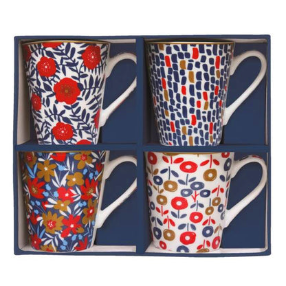 Easy Life Set of 4 Mugs 300 ml Flower Power Blue