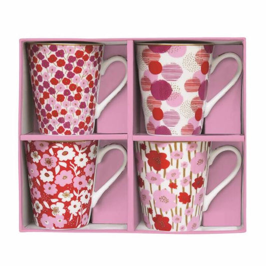 Easy Life Set of 4 Mugs 300 ml Flower Power Pink