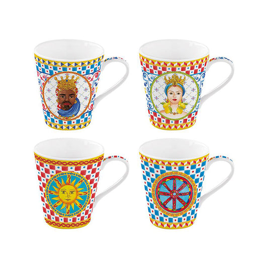 Easylife R0128/SICI Set*4 Porcl Mugs 300Ml “Sicily”