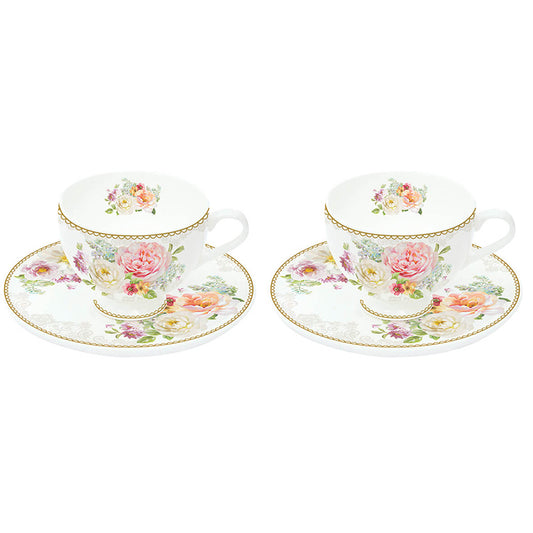 Easylife R0328/ROLC Set*2 Espresso Cup&Saucer “Romantic Lace