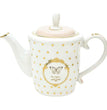 Easy Life Teapot Box Porcelain White Dots & Butterfly