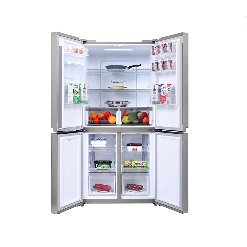 Samsung RF48A4010M9/LV French Door Refrigerator, 466L Net Capacity , Gentle Silver Matt