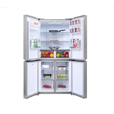 Samsung RF48A4010M9/LV French Door Refrigerator, 466L Net Capacity , Gentle Silver Matt