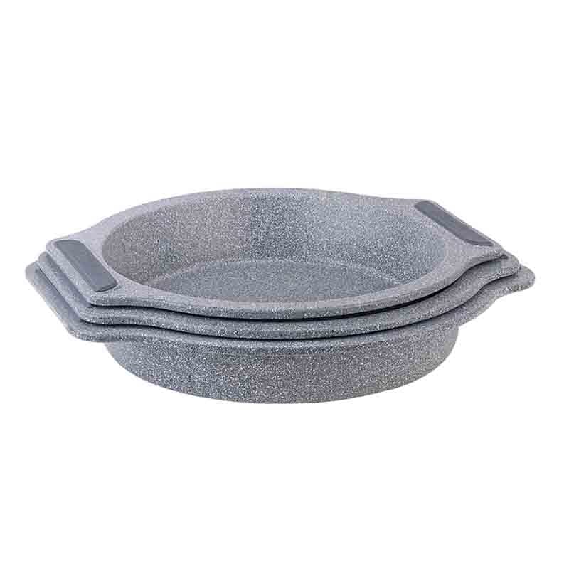 Royal Gourmet BPS06 Round Bake Pan Set With Silicone Handle 3 Pieces
