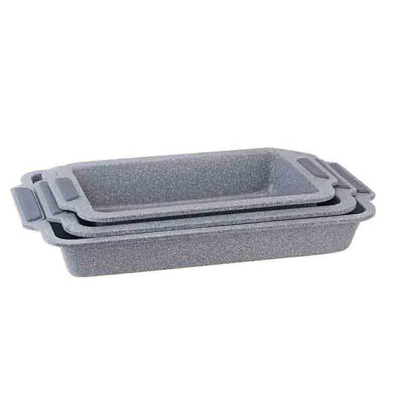 Royal Gourmet RPS05 Rectangular Bake Pan Set With Silicone Handle 3 Pieces