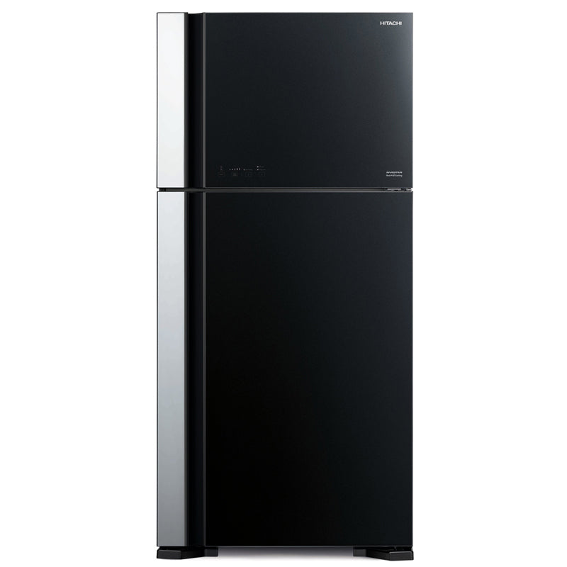 Hitachi RVG760 Inverter Fridge 550L 2 Door Glass, Black