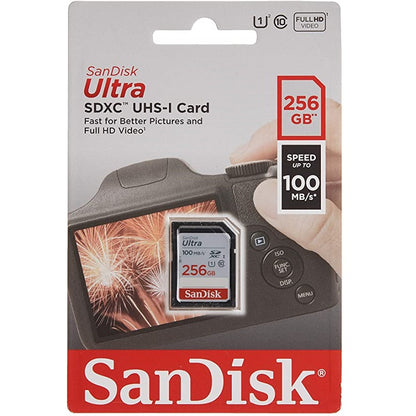 SanDisk SDSDUNR-256G-GN6IN | 256GB Ultra SDXC UHS-I Memory Card – 100MB/S, C10, U1, Full HD, SD Card