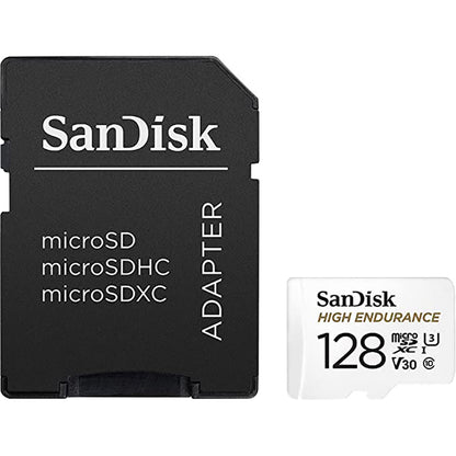 SanDisk SDSQQNR-128G-GN6IA | 128GB High Endurance Video MicroSDXC Card with Adapter for Dash Cam and Home Monitoring systems