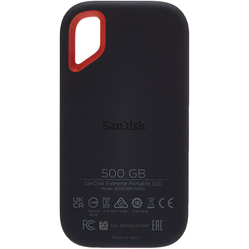 SanDisk SDSSDE61-500G-G25 | 500GB Extreme Portable SSD – Up to 1050MB/s – USB-C, USB 3.2 Gen 2 – External Solid State Drive –