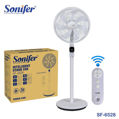 Sonifer SF-6528, 7-Blade Stand Fan With Remote Digital Screen