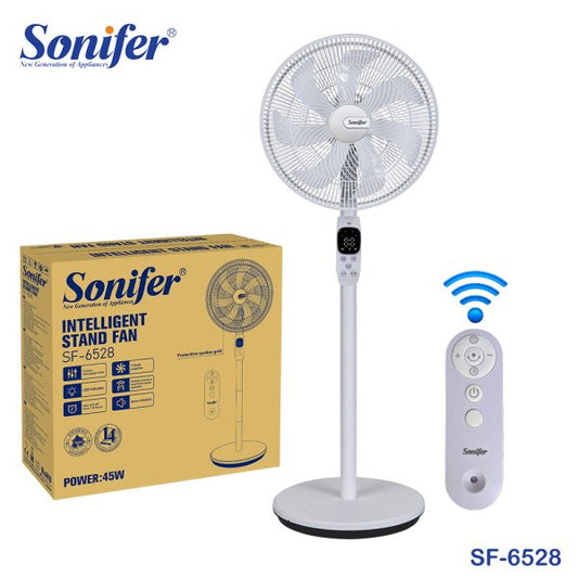 Sonifer SF-6528, 7-Blade Stand Fan With Remote Digital Screen