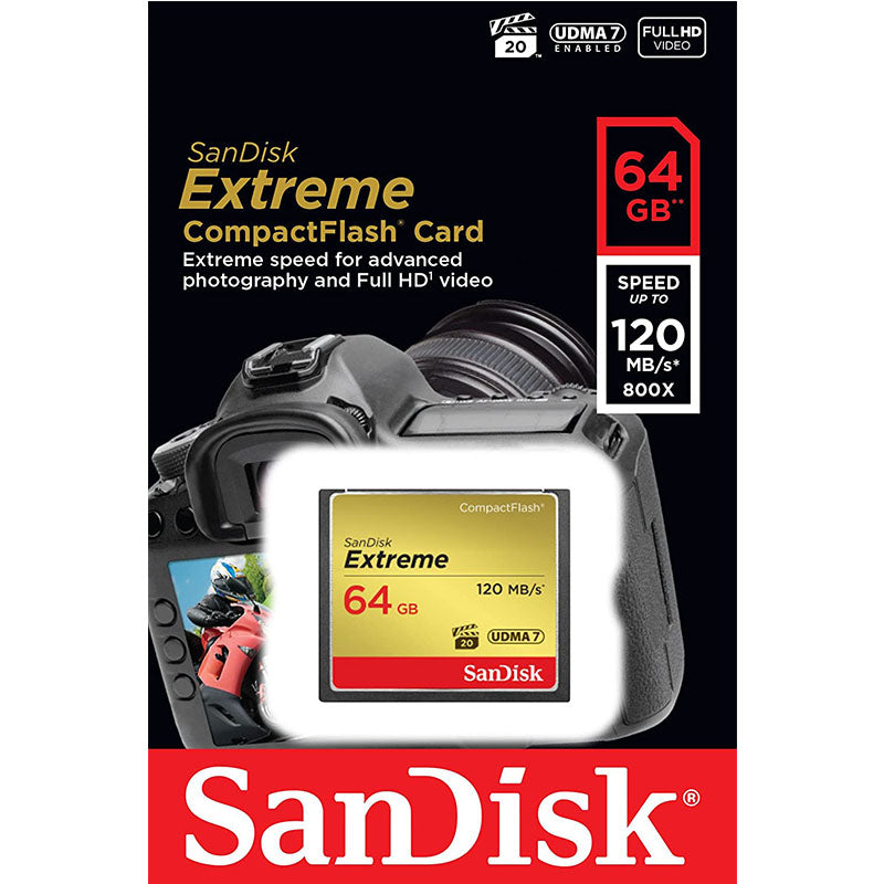 SanDisk SDCFXSB064GG46 Extreme 64GB CompactFlash Memory Card