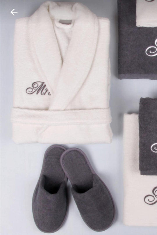 Bathrobe set mr & mrs 8 pcs