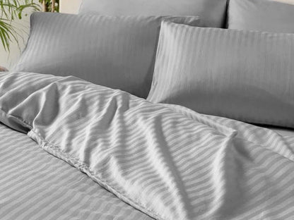 Silky touch Duvet Cover Set Double Light Gray