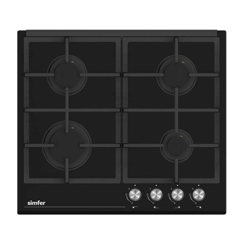 Simfer H6.404 HGSSP 60 cm Built-in Gas Hob Glass Black