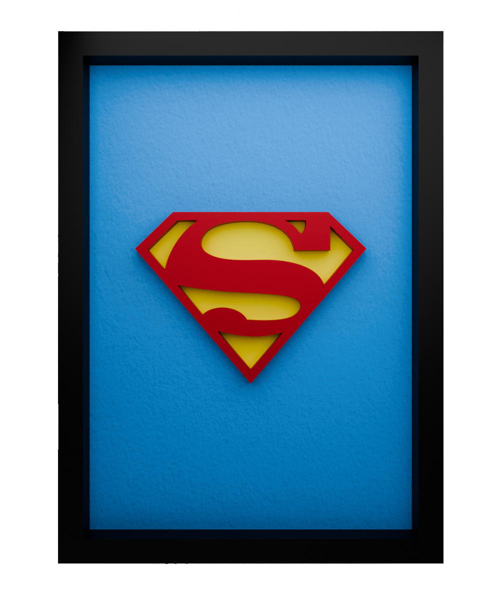 Superman Frame WIth 3D-printed Logo