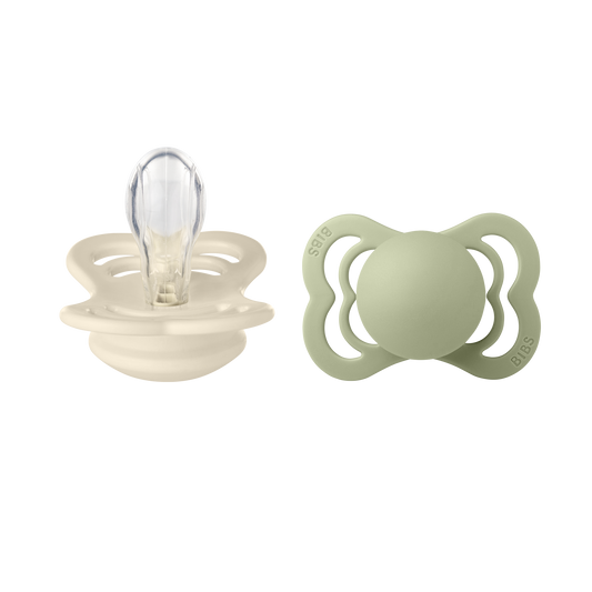 BIBS SUPREME 2 PACK SILICONE S1 IVORY/SA