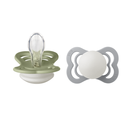 BIBS SUPREME 2 PACK SILICONE S1 SAGE GLO