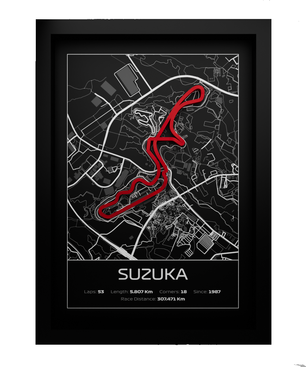 Suzuka Frame WIth 3D-printed track