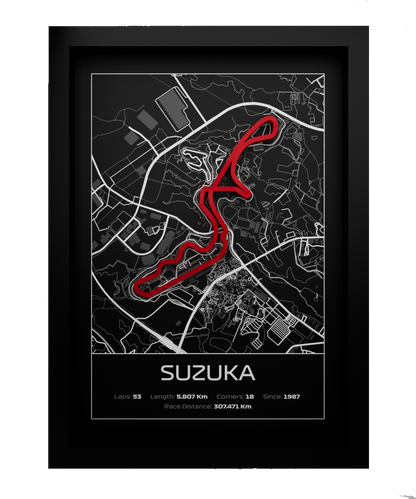 Suzuka Frame WIth 3D-printed track