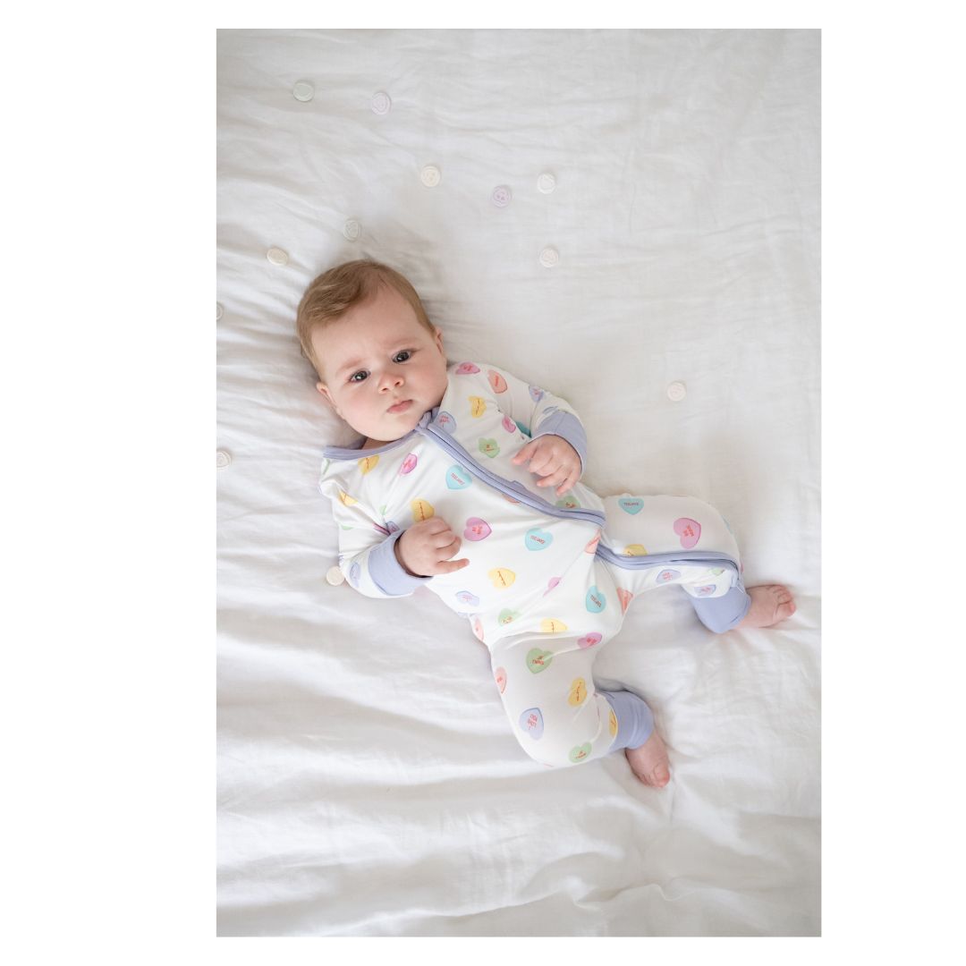 TeeJayz Candy Heart Bamboo Zippy Onesie 3-6 Months