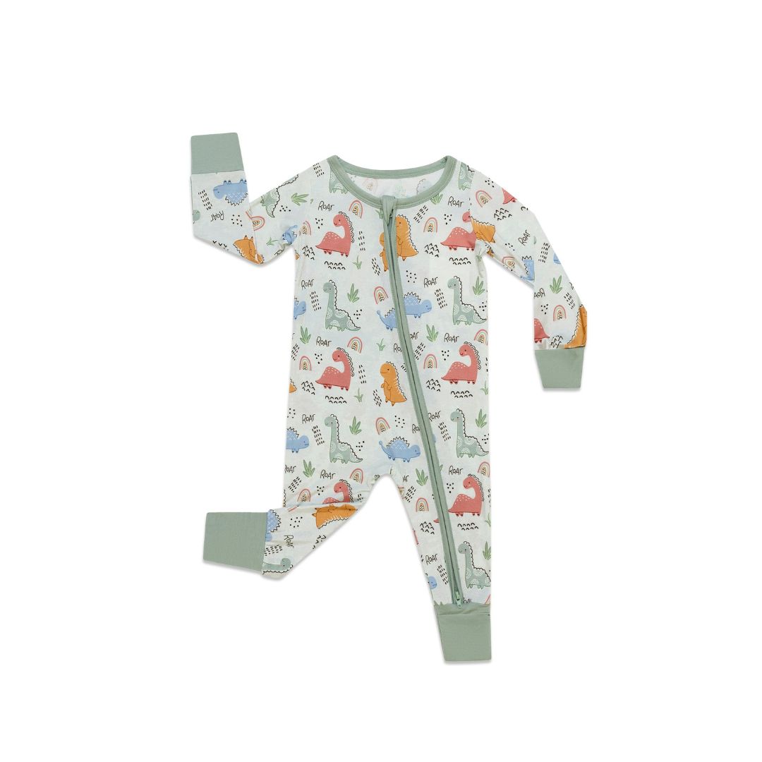 TeeJayz Dino Bamboo Zippy Onesie 9-12 Months
