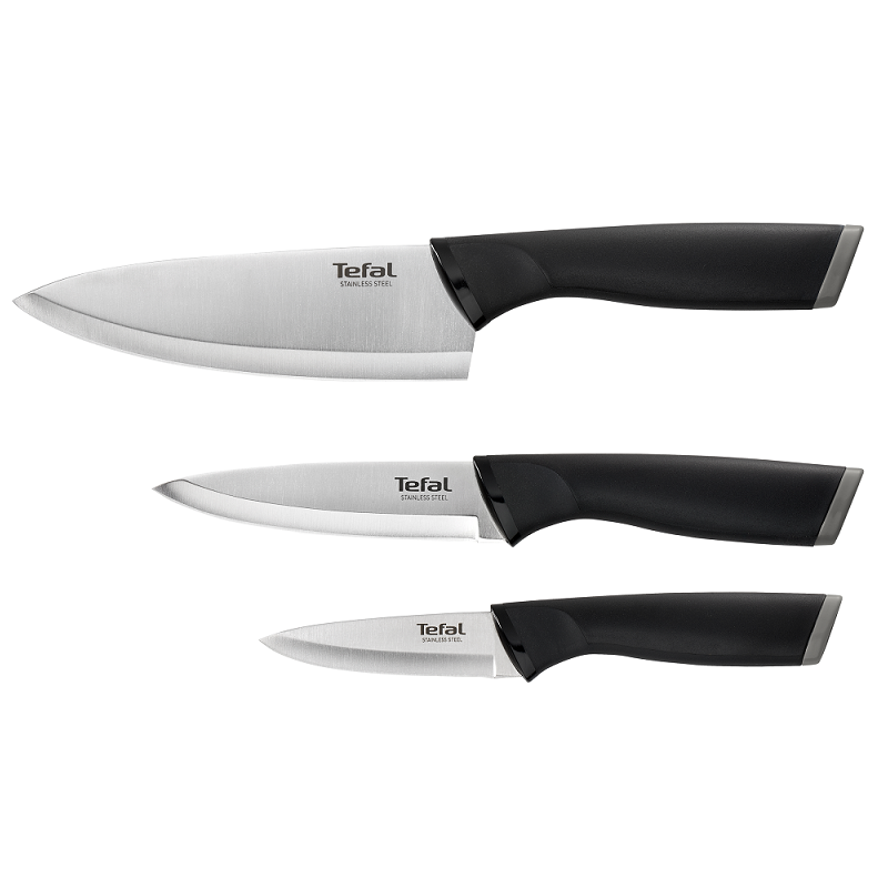 Tefal K221S375 Comfort 3-Piece Knife Set + Covers (9″ Paring, 12″ Utility, 15″ Chef)