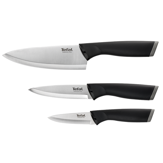 Tefal K221S375 Comfort 3-Piece Knife Set + Covers (9″ Paring, 12″ Utility, 15″ Chef)
