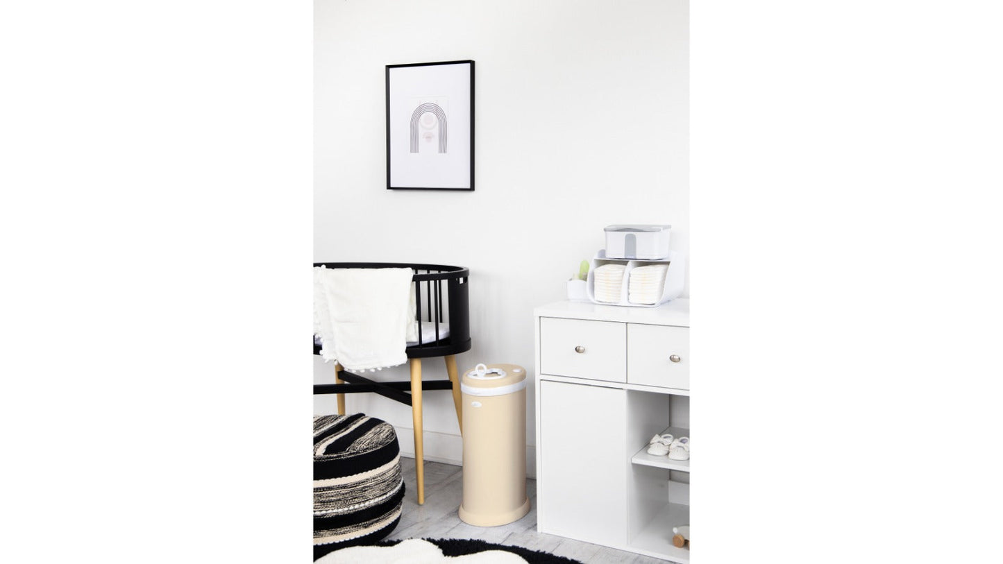 Ubbi Stainless Steel Diaper Pail Oat Milk