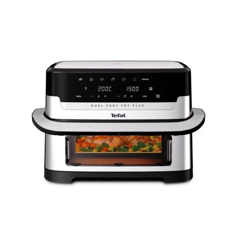 Tefal EY922DG1 Tefal Easy Fry EY922DG1 9L Flex Drawer Dual Air Fryer Silver