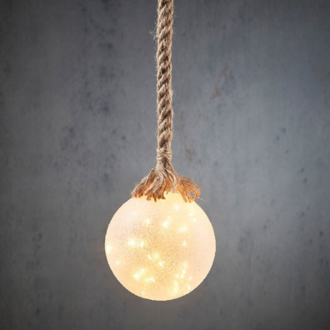 Deco LED Light Ball with White Coated Rope by Luca Lighting