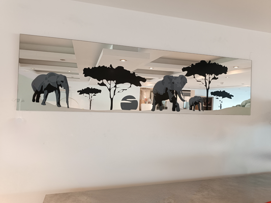 Elephant Safari Mirror - 40 x 150 cm