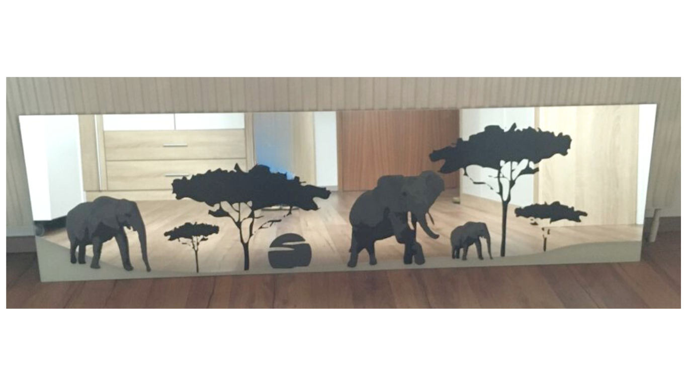 Elephant Safari Mirror - 40 x 150 cm