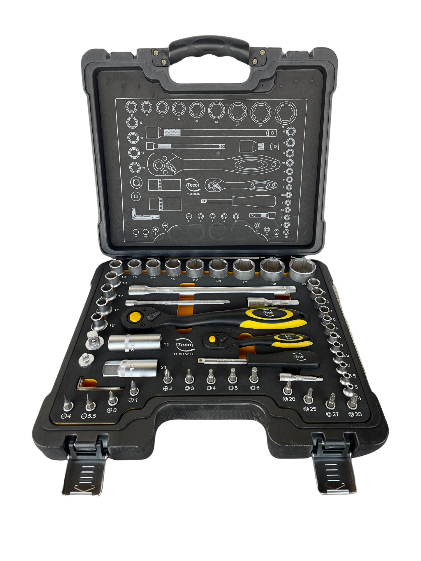 Socket Wrench – size 1/4″+1/2″ 55 pcs by Teco Germany