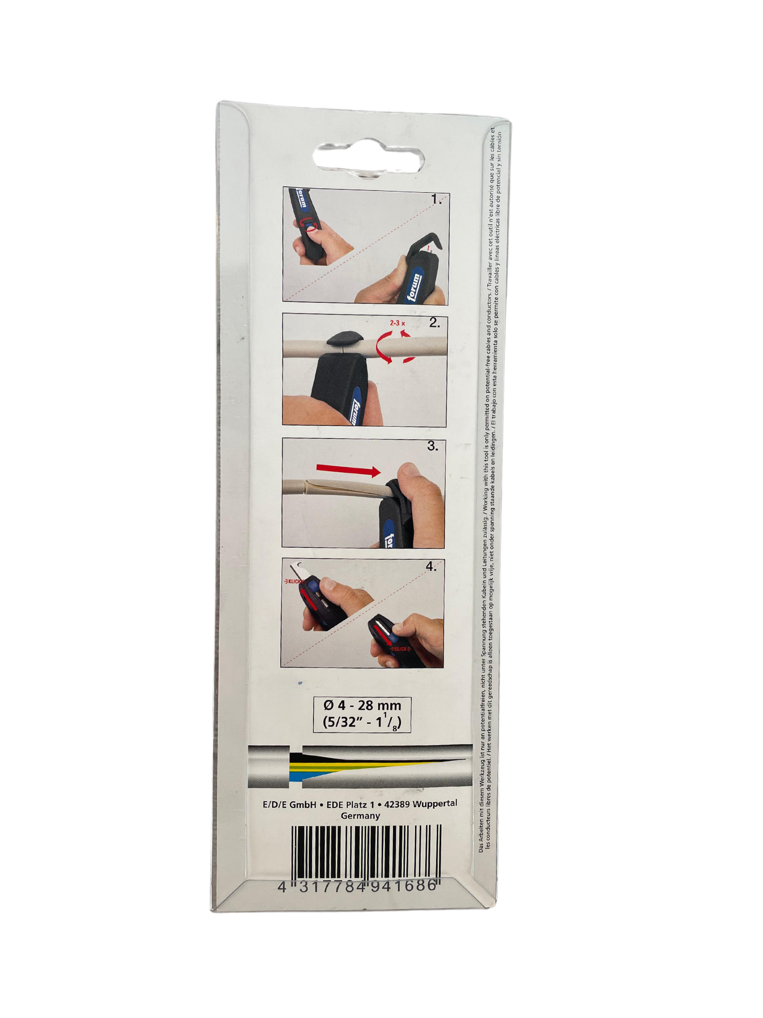 Safety Cable Knife Retractable Hook by Forum Germany