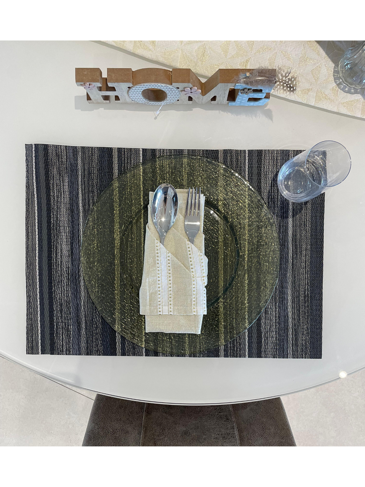 Table Placement Earth-Colored Stripes - 35x50cm